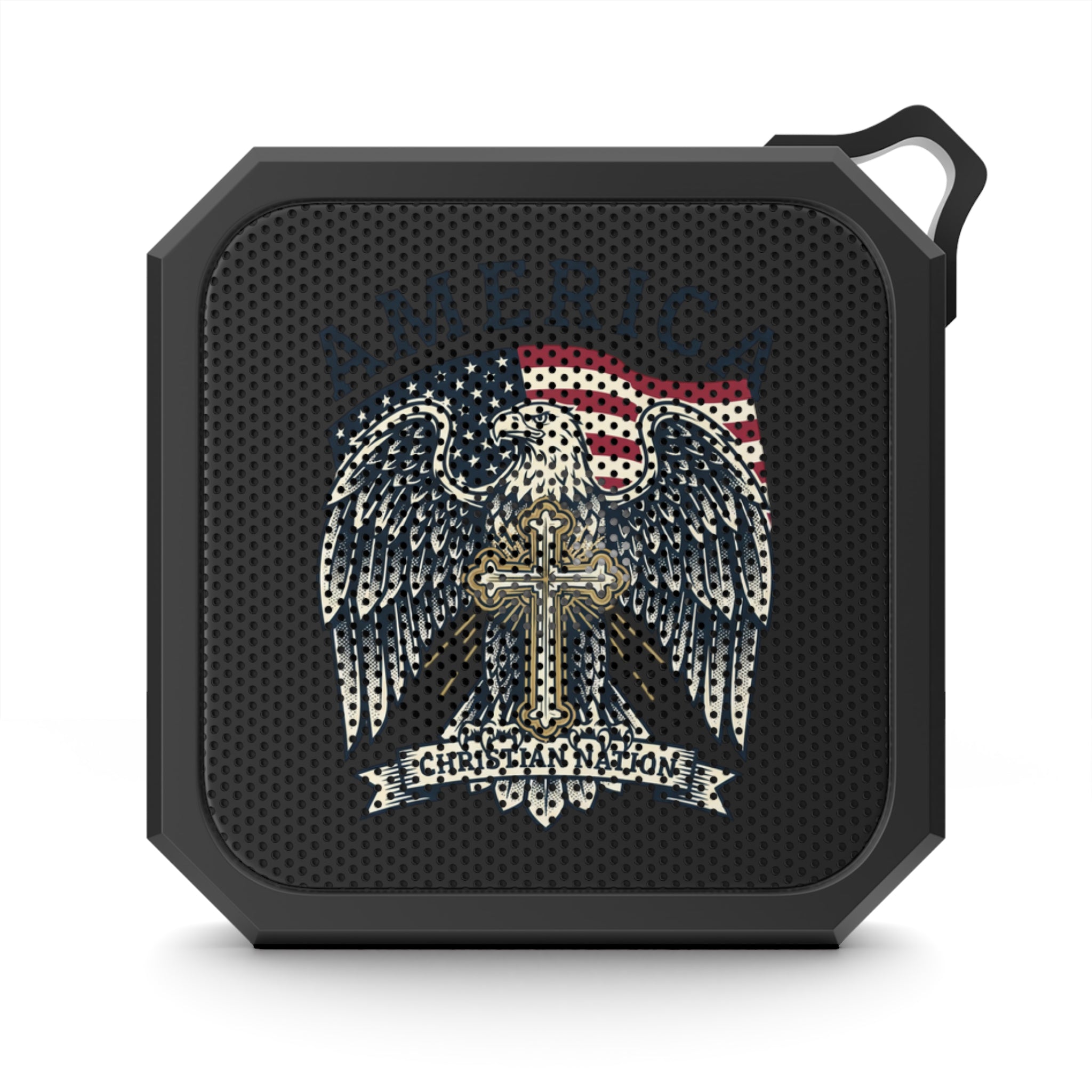 Bluetooth Speaker — American Eagle with Cross Patriotic Outdoor Speaker