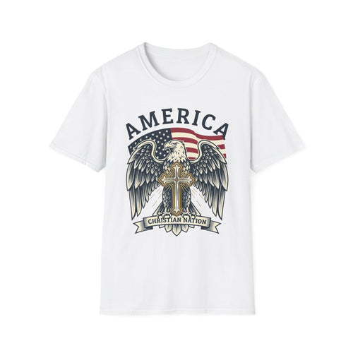 America Christian Nation Eagle Cross T-Shirt