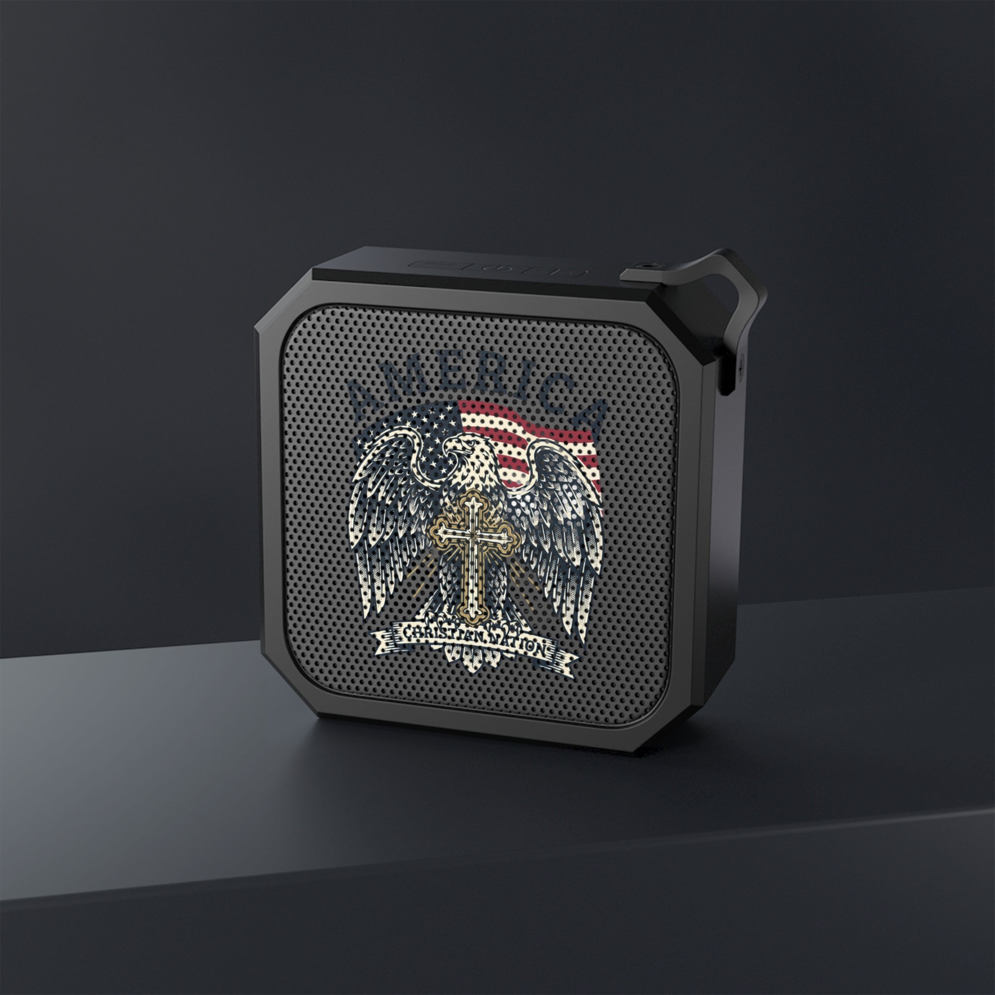 Bluetooth Speaker — American Eagle with Cross Patriotic Outdoor Speaker