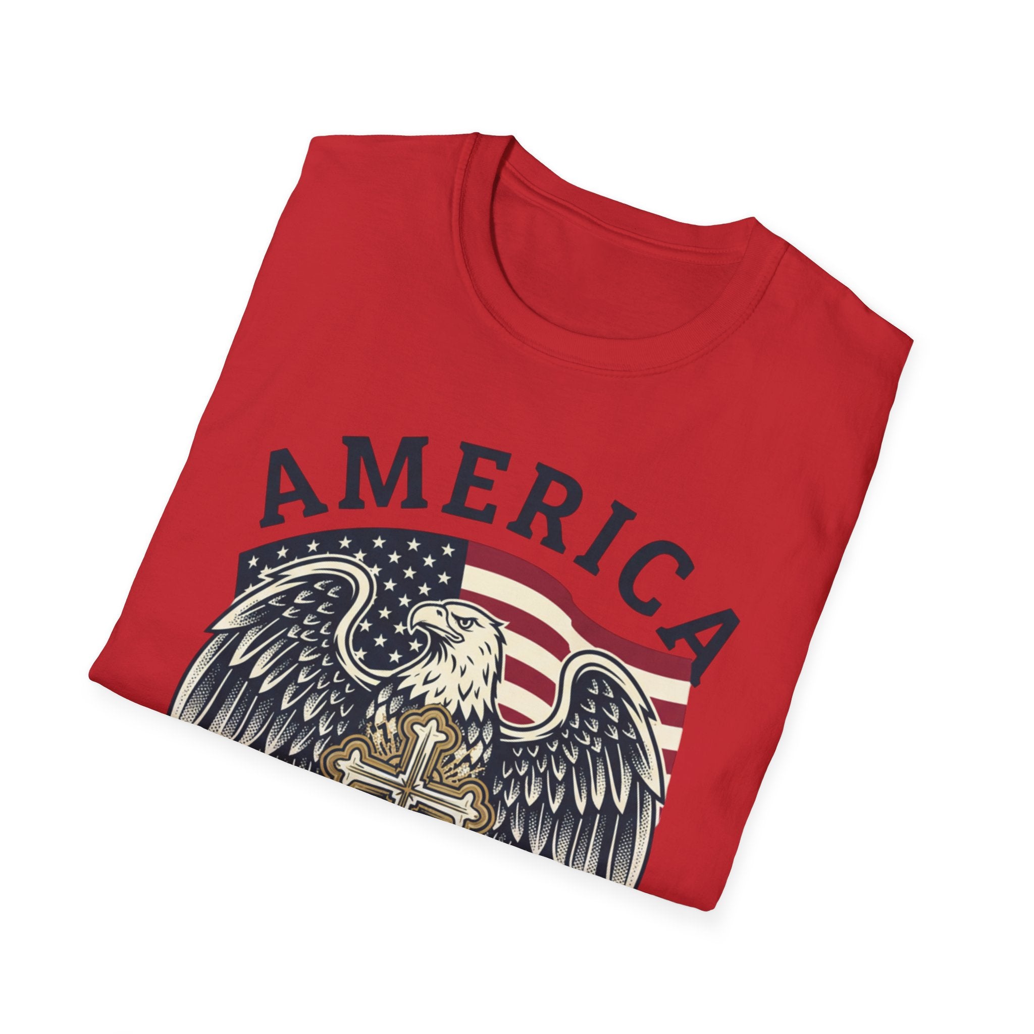 America Christian Nation Eagle Cross T-Shirt